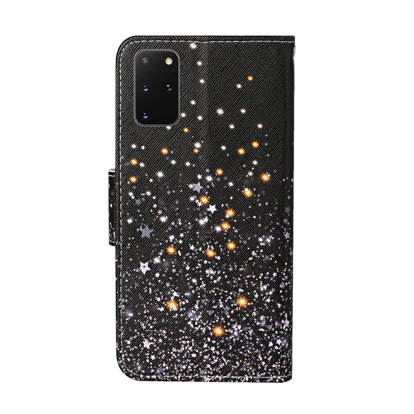 Leather Stand Phone Cover Wallet Pattern Printing Case for Samsung Galaxy S20 Plus/S20 Plus 5G - Glittery Element