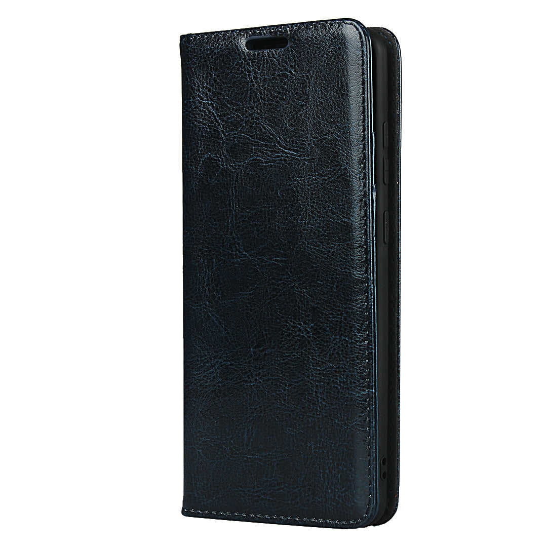 Crazy Horse Genuine Leather Wallet Case for Samsung Galaxy S20 Ultra - Blue
