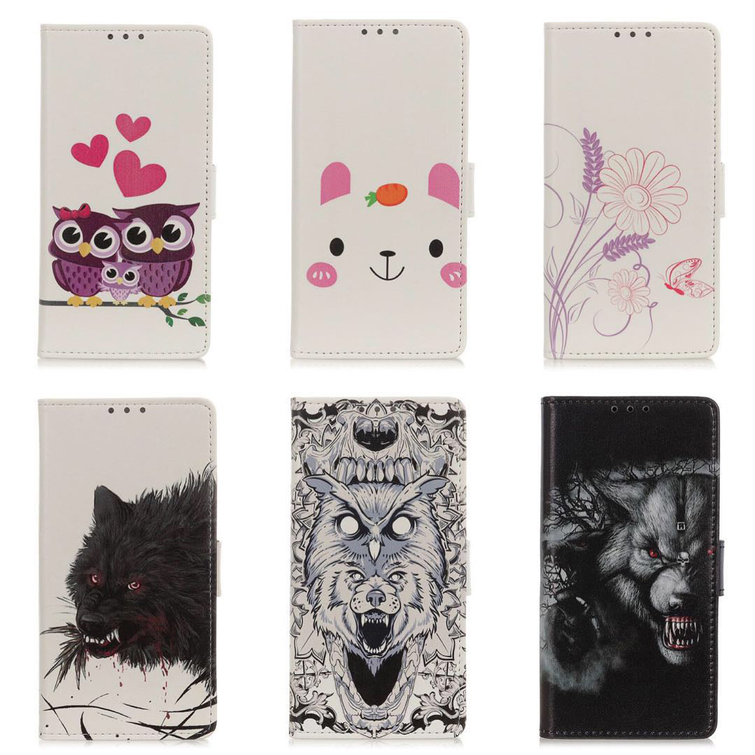 Printing Skin with Wallet Leather Protective Cover for Samsung Galaxy S20 FE/S20 Fan Edition/S20 FE 5G/S20 Fan Edition 5G/S20 Lite - Owls and Hearts