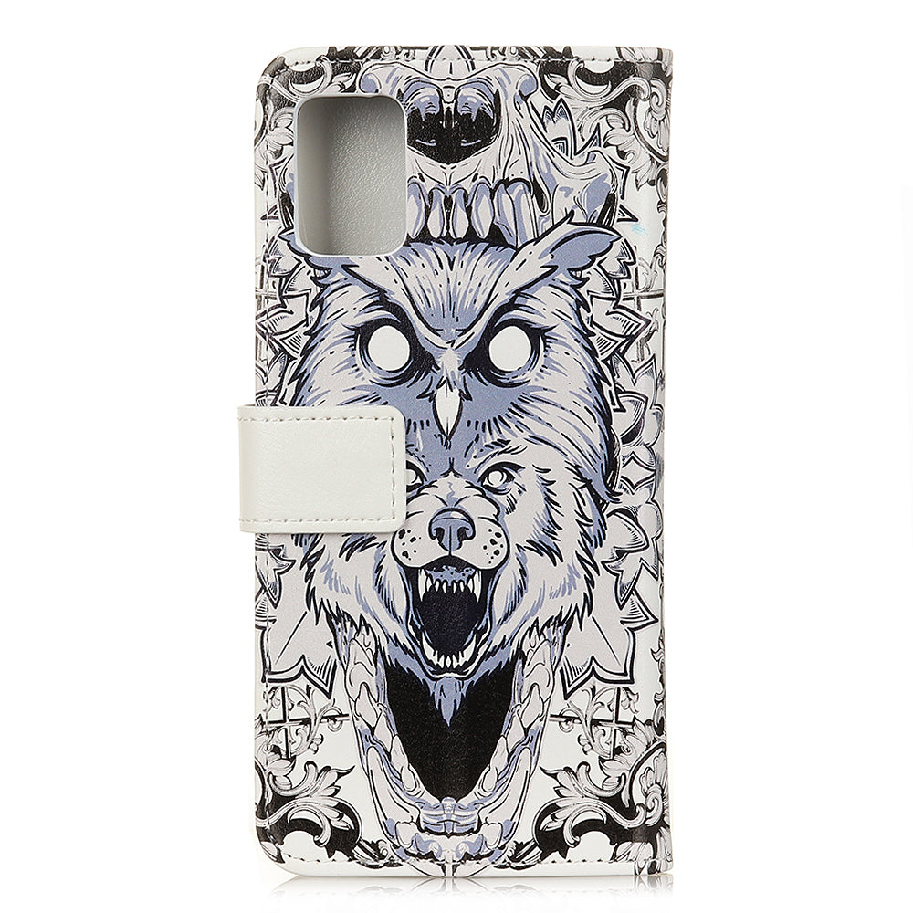 Printing Skin with Wallet Leather Protective Cover for Samsung Galaxy S20 FE/S20 Fan Edition/S20 FE 5G/S20 Fan Edition 5G/S20 Lite - Animal Pattern