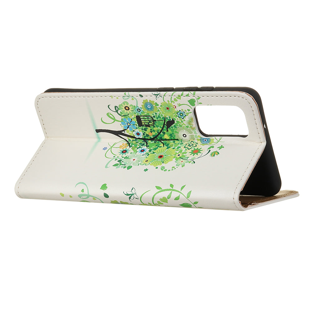 For Samsung Galaxy S20 FE/S20 Fan Edition/S20 FE 5G/S20 Fan Edition 5G/S20 Lite/S20 Lite Phone Case Pattern Printing PU Leather Shockproof Cover with Stand Wallet - Green Tree