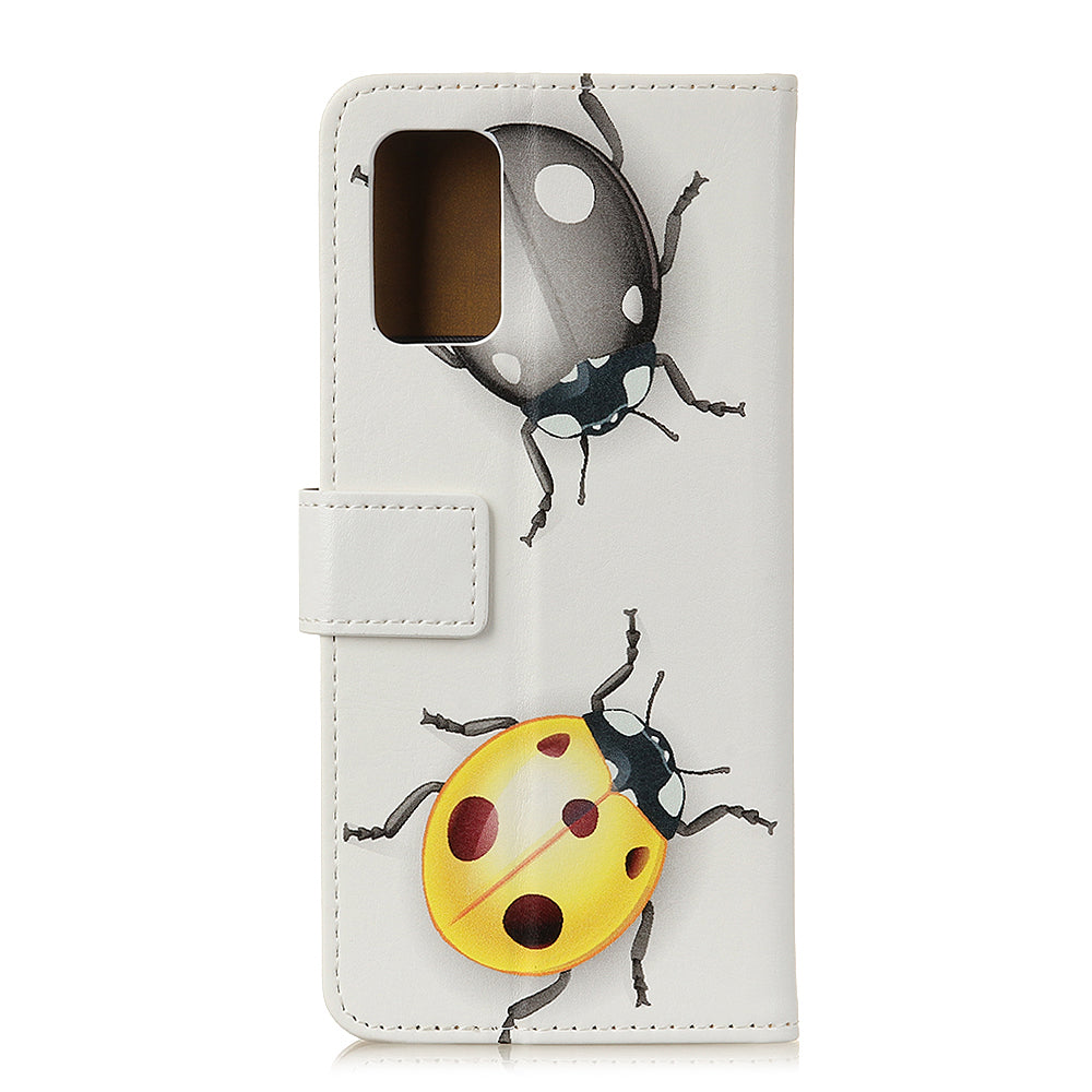 For Samsung Galaxy S20 FE/S20 Fan Edition/S20 FE 5G/S20 Fan Edition 5G/S20 Lite/S20 Lite Phone Case Pattern Printing PU Leather Shockproof Cover with Stand Wallet - Ladybugs