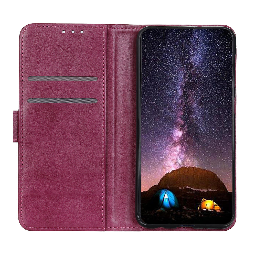 Leather with Stand Case with Card Slots Wallet for Samsung Galaxy S20 FE/S20 Fan Edition/S20 FE 5G/S20 Fan Edition 5G/S20 Lite - Wine Red