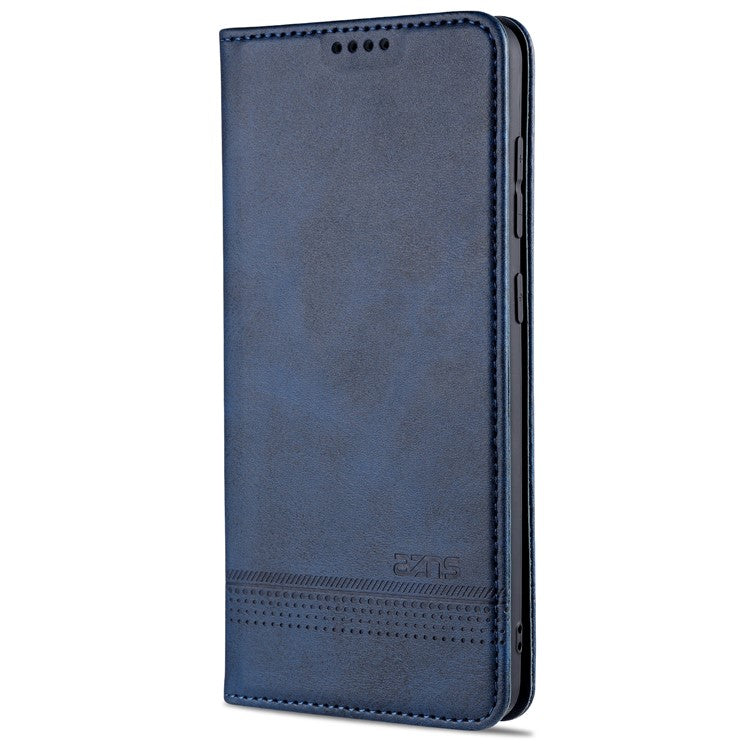 AZNS Auto-absorbed Leather Wallet Cover for Samsung Galaxy A21s - Blue