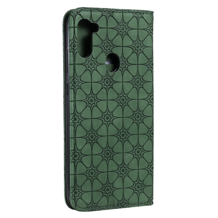 Imprint Flower Surface Auto-absorbed Cover for Samsung Galaxy A11(EU Version) (US Version)/M11 - Green