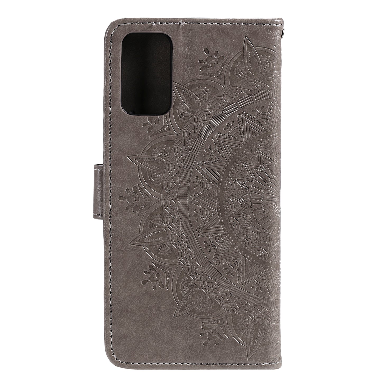 Imprint Flower Leather Cover for Samsung Galaxy S20 FE 4G/5G/S20 Lite/S20 FE 2022 - Grey
