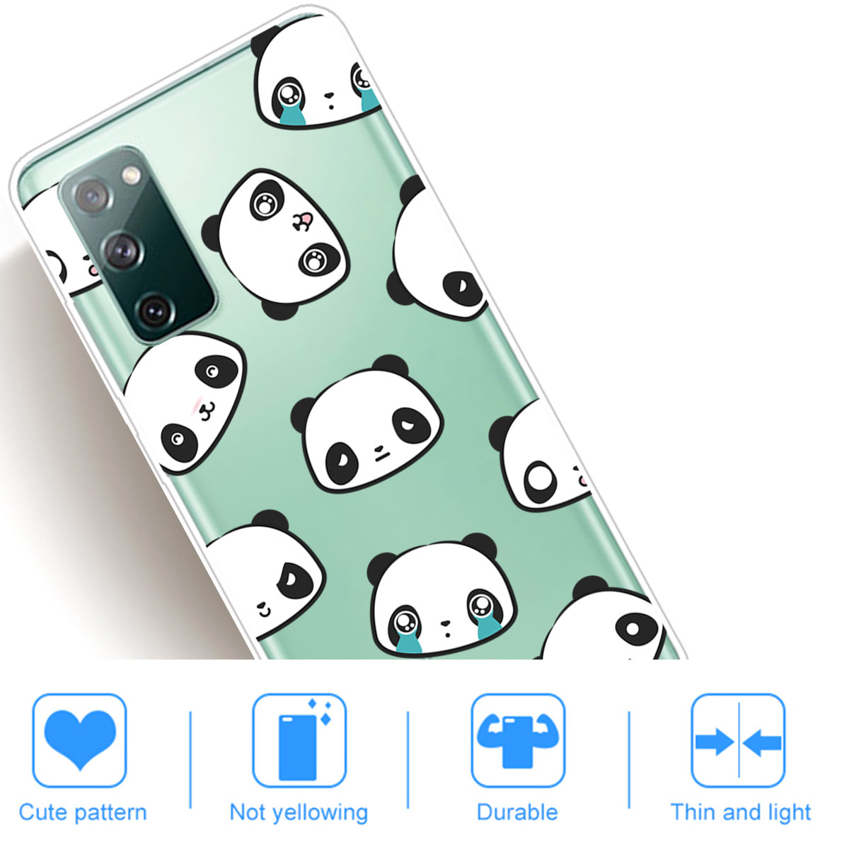 Printing Skin IMD TPU Cover for Samsung Galaxy S20 FE 4G/5G/S20 Lite/S20 FE 2022 - Pandas Faces