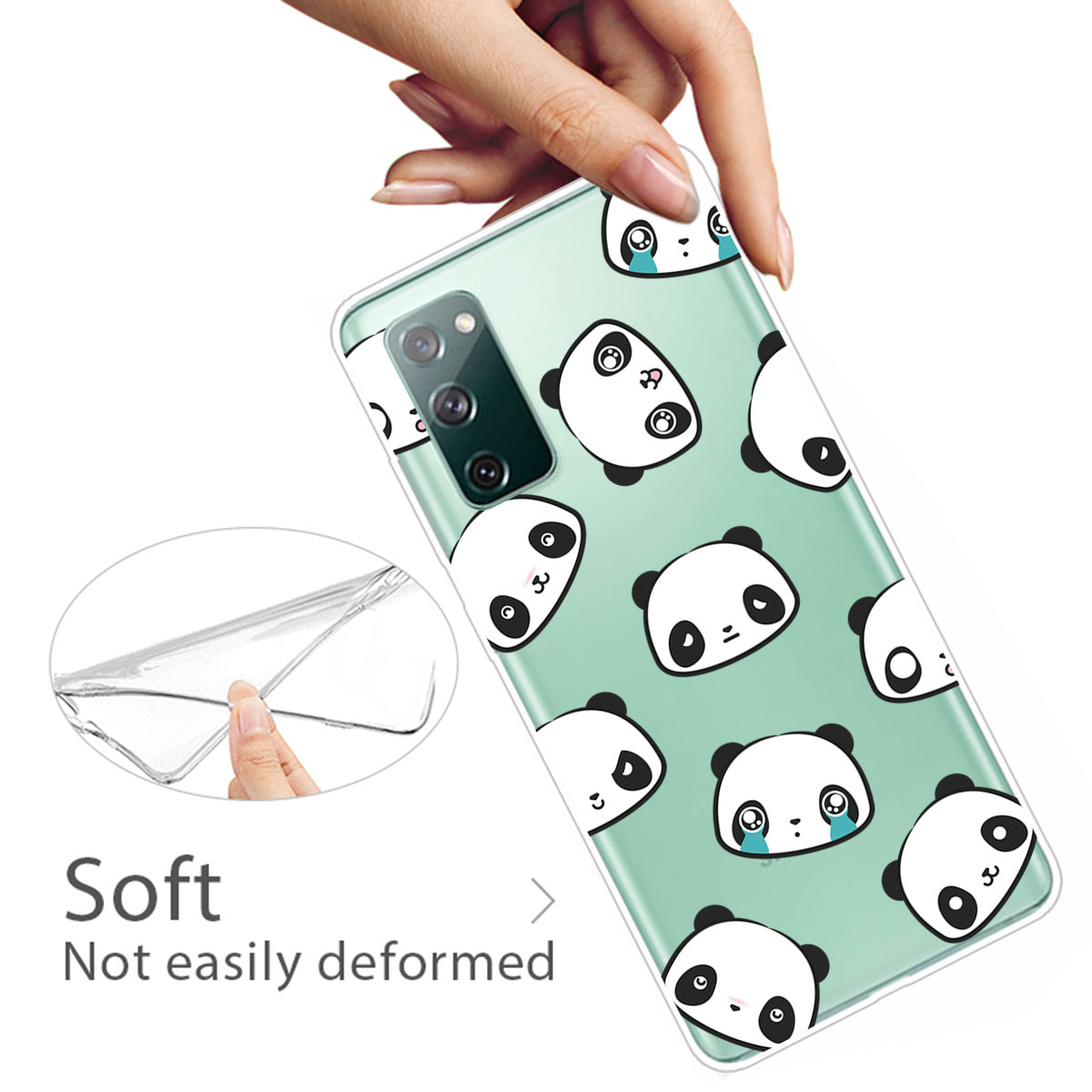 Printing Skin IMD TPU Cover for Samsung Galaxy S20 FE 4G/5G/S20 Lite/S20 FE 2022 - Pandas Faces