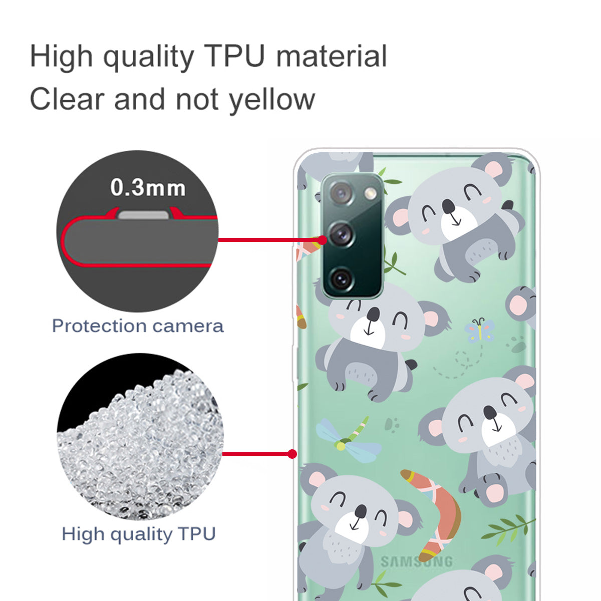 Printing Skin IMD TPU Cover for Samsung Galaxy S20 FE 4G/5G/S20 Lite/S20 FE 2022 - Koala