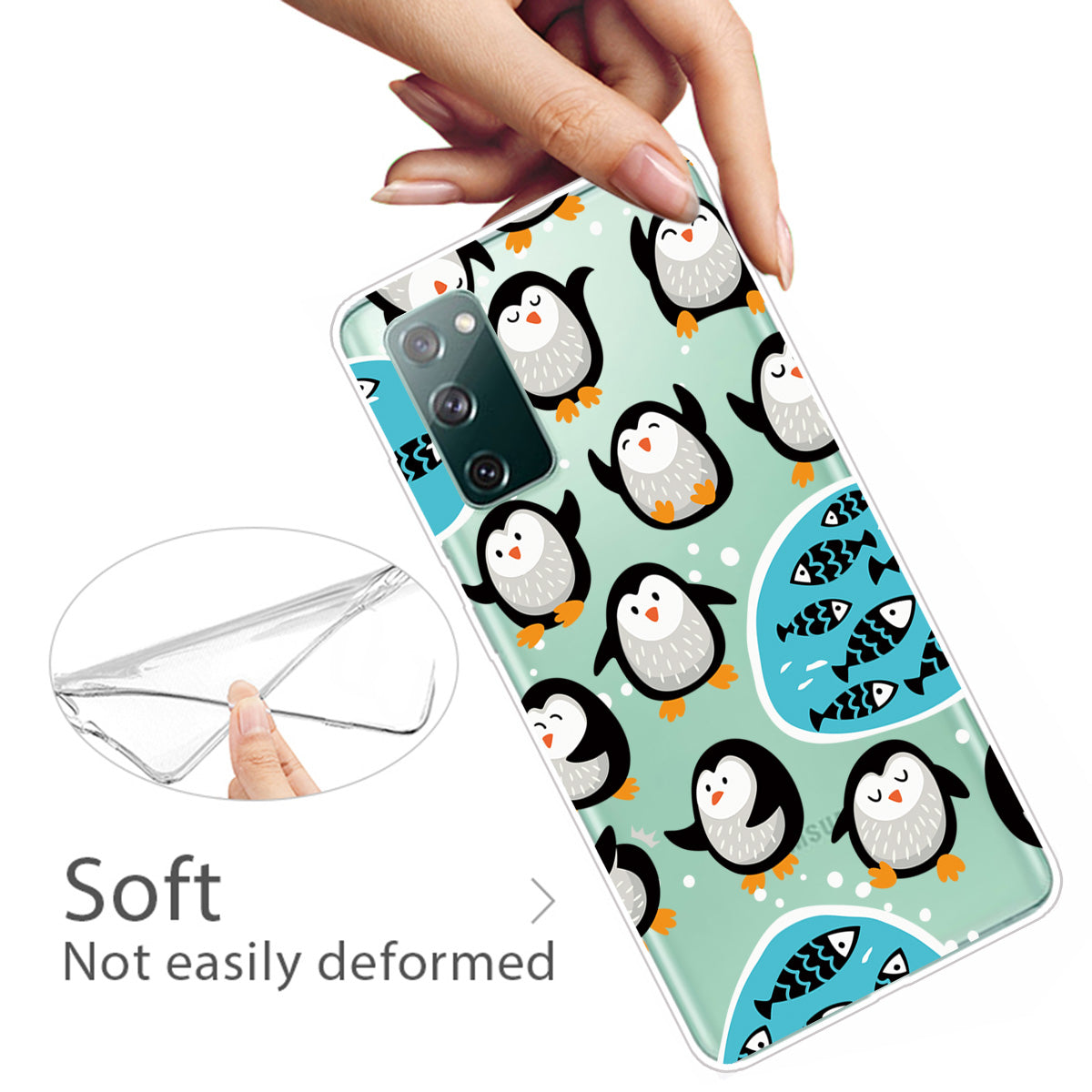 Printing Skin IMD TPU Cover for Samsung Galaxy S20 FE 4G/5G/S20 Lite/S20 FE 2022 - Penguins