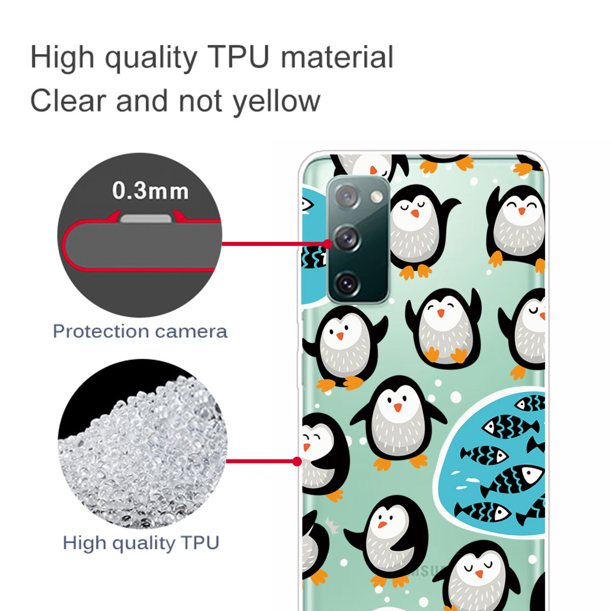 Printing Skin IMD TPU Cover for Samsung Galaxy S20 FE 4G/5G/S20 Lite/S20 FE 2022 - Penguins