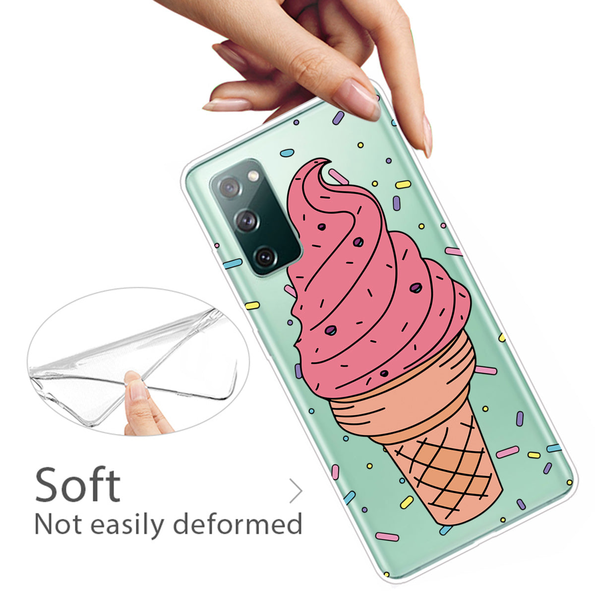 Printing Skin IMD TPU Cover for Samsung Galaxy S20 FE 4G/5G/S20 Lite/S20 FE 2022 - Ice Cream
