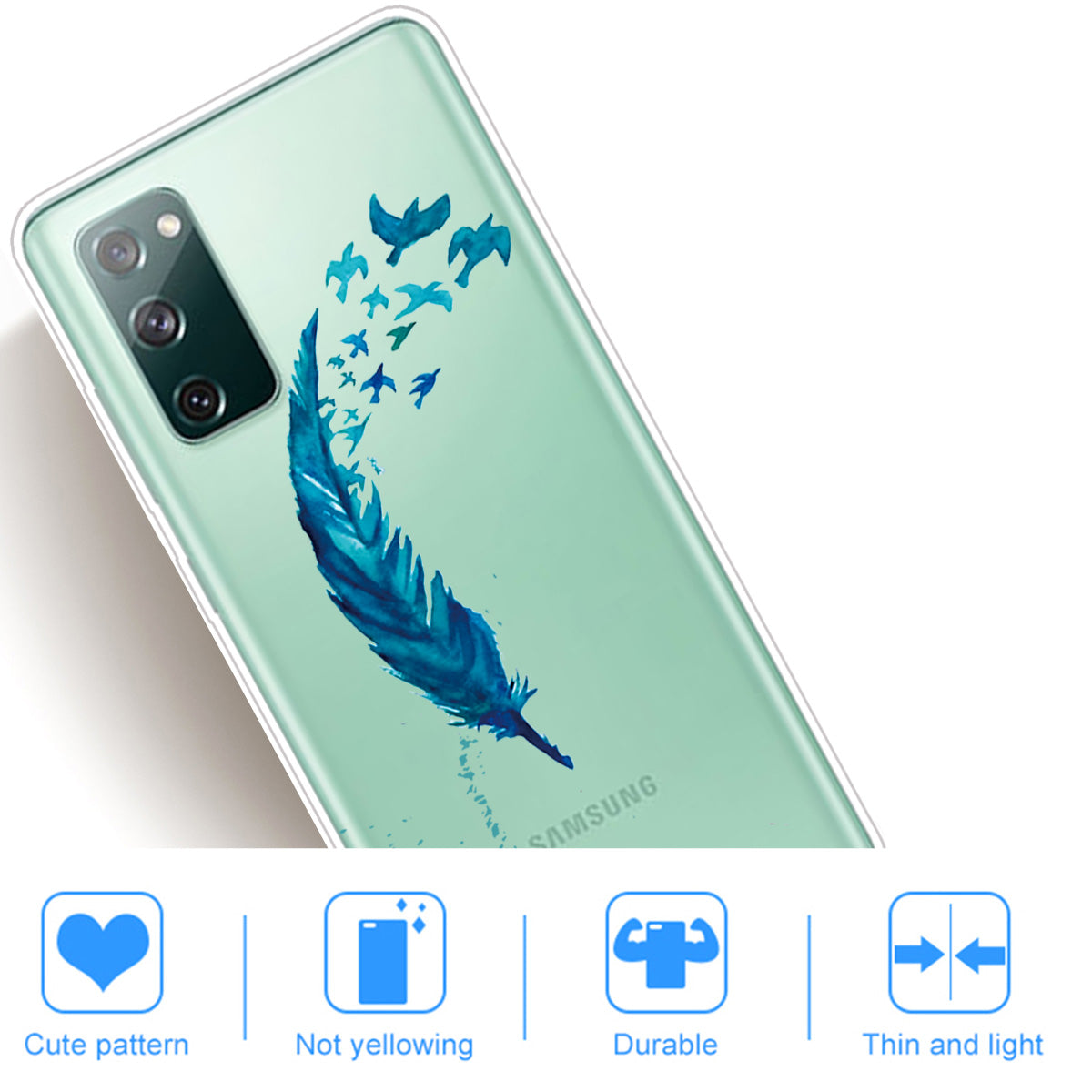 Printing Skin IMD TPU Cover for Samsung Galaxy S20 FE 4G/5G/S20 Lite/S20 FE 2022 - Feather