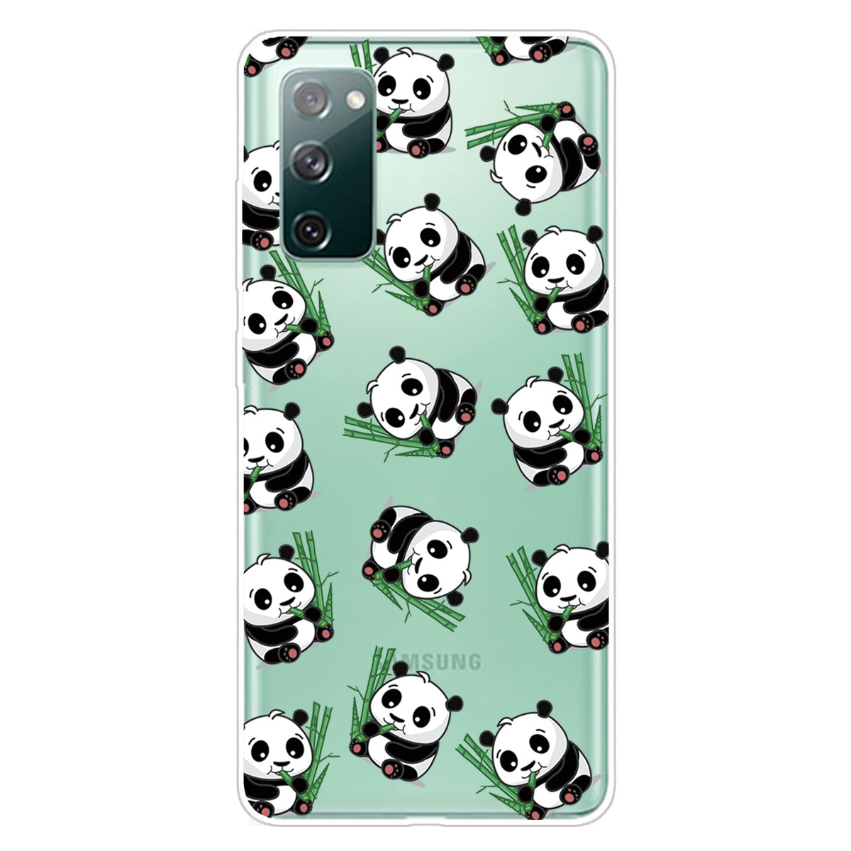 Printing Skin IMD TPU Cover for Samsung Galaxy S20 FE 4G/5G/S20 Lite/S20 FE 2022 - Pandas Eating Bamboos
