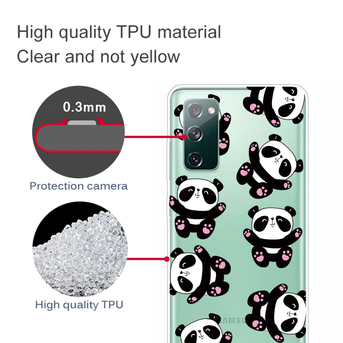 For Samsung Galaxy S20 FE 4G/5G/S20 Lite/S20 FE 2022 Phone Case Pattern Printed IMD TPU Phone Protector - Panda