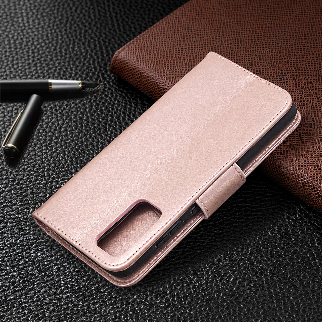 Imprint Butterflies with Wallet Leather Cover for Samsung Galaxy S20 FE 4G/FE 5G/S20 Lite/S20 FE 2022 - Rose Gold