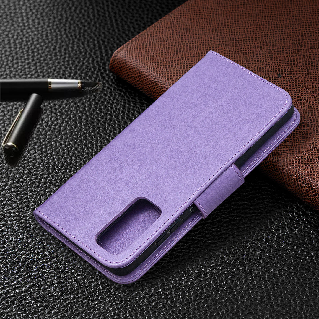 Imprint Butterflies with Wallet Leather Cover for Samsung Galaxy S20 FE 4G/FE 5G/S20 Lite/S20 FE 2022 - Purple