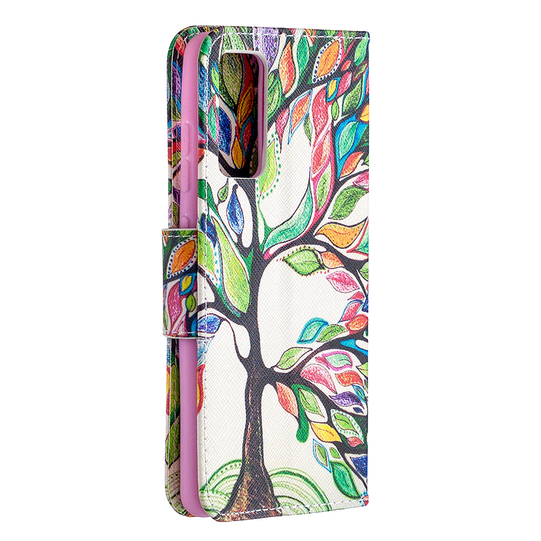 Pattern Printing Leather Wallet Protective Shell for Samsung Galaxy S20 FE 4G/FE 5G/S20 Lite/S20 FE 2022 - Life Tree