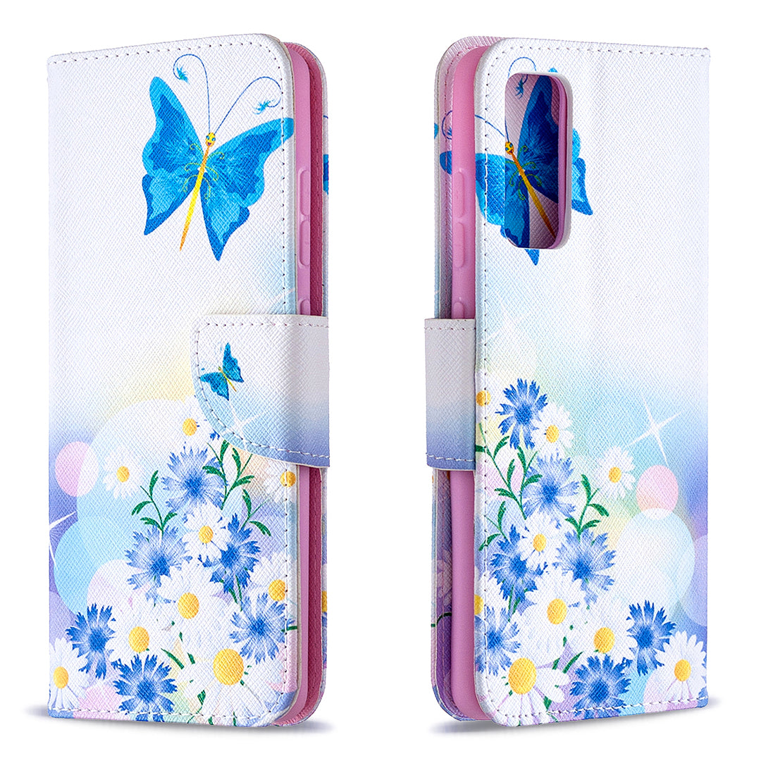 Pattern Printing Leather Wallet Protective Shell for Samsung Galaxy S20 FE 4G/FE 5G/S20 Lite/S20 FE 2022 - Butterfly and Flowers