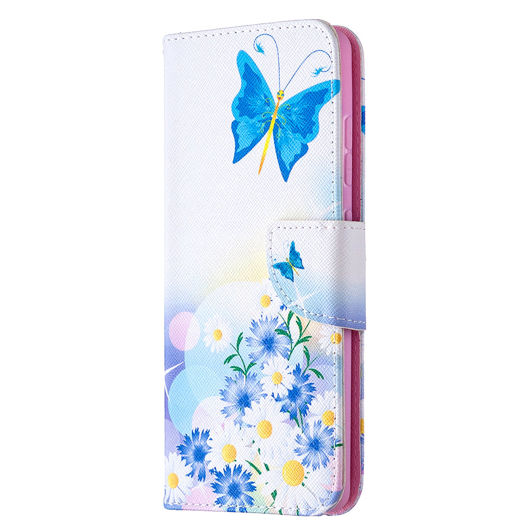 Pattern Printing Leather Wallet Protective Shell for Samsung Galaxy S20 FE 4G/FE 5G/S20 Lite/S20 FE 2022 - Butterfly and Flowers