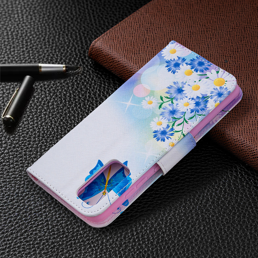 Pattern Printing Leather Wallet Protective Shell for Samsung Galaxy S20 FE 4G/FE 5G/S20 Lite/S20 FE 2022 - Butterfly and Flowers
