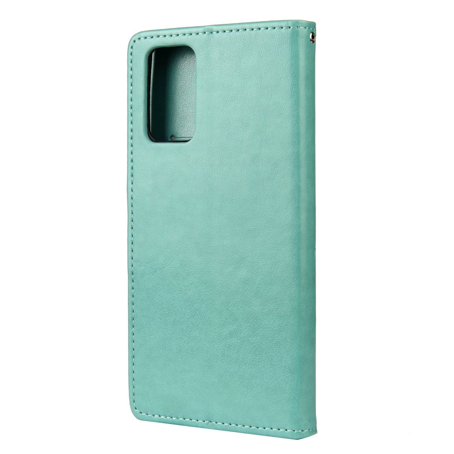 Imprint Butterflies Wallet Stand Flip Leather Phone Cover for Samsung Galaxy S20 FE 4G/FE 5G/S20 Lite/S20 FE 2022 - Green