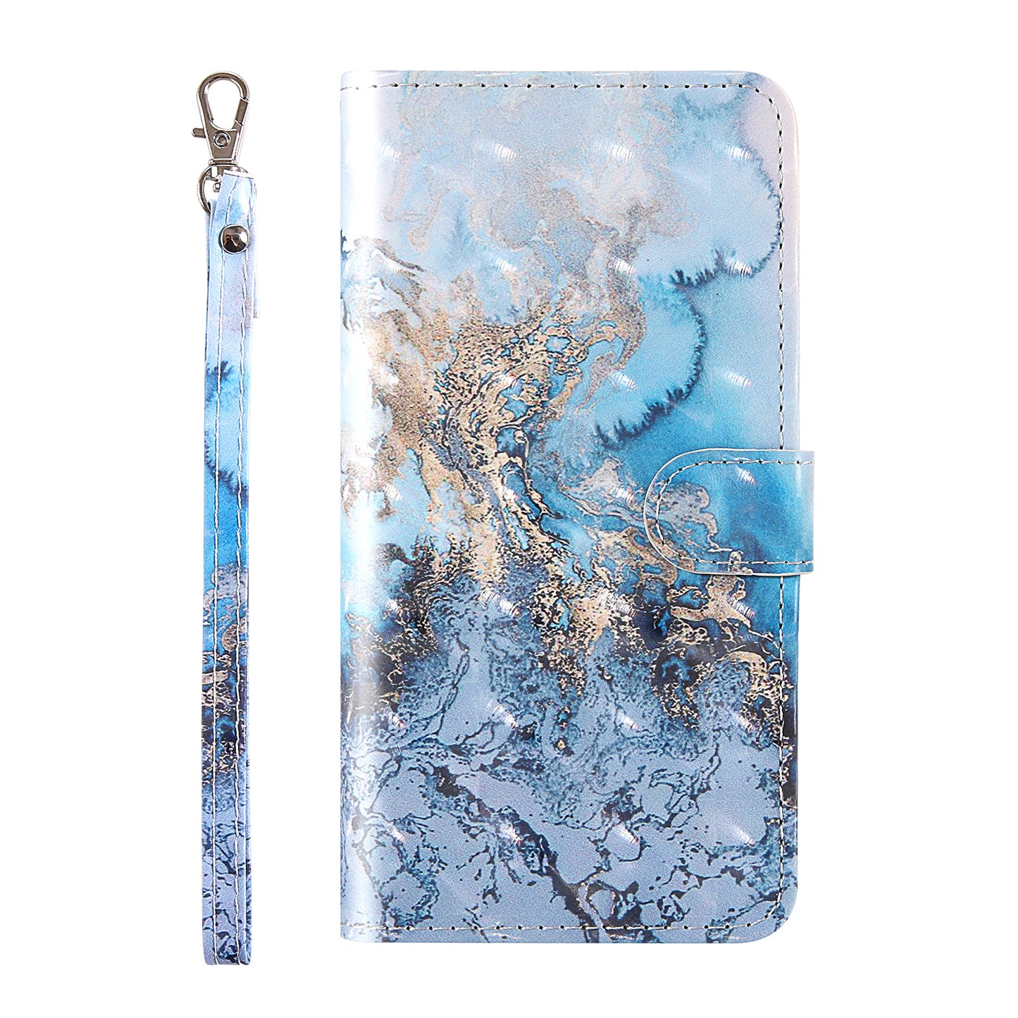 Light Spot Decor Pattern Printing Wallet Stand Leather Shell with Strap for Samsung Galaxy S20 FE 4G/FE 5G/S20 Lite/S20 FE 2022 - Special Grain