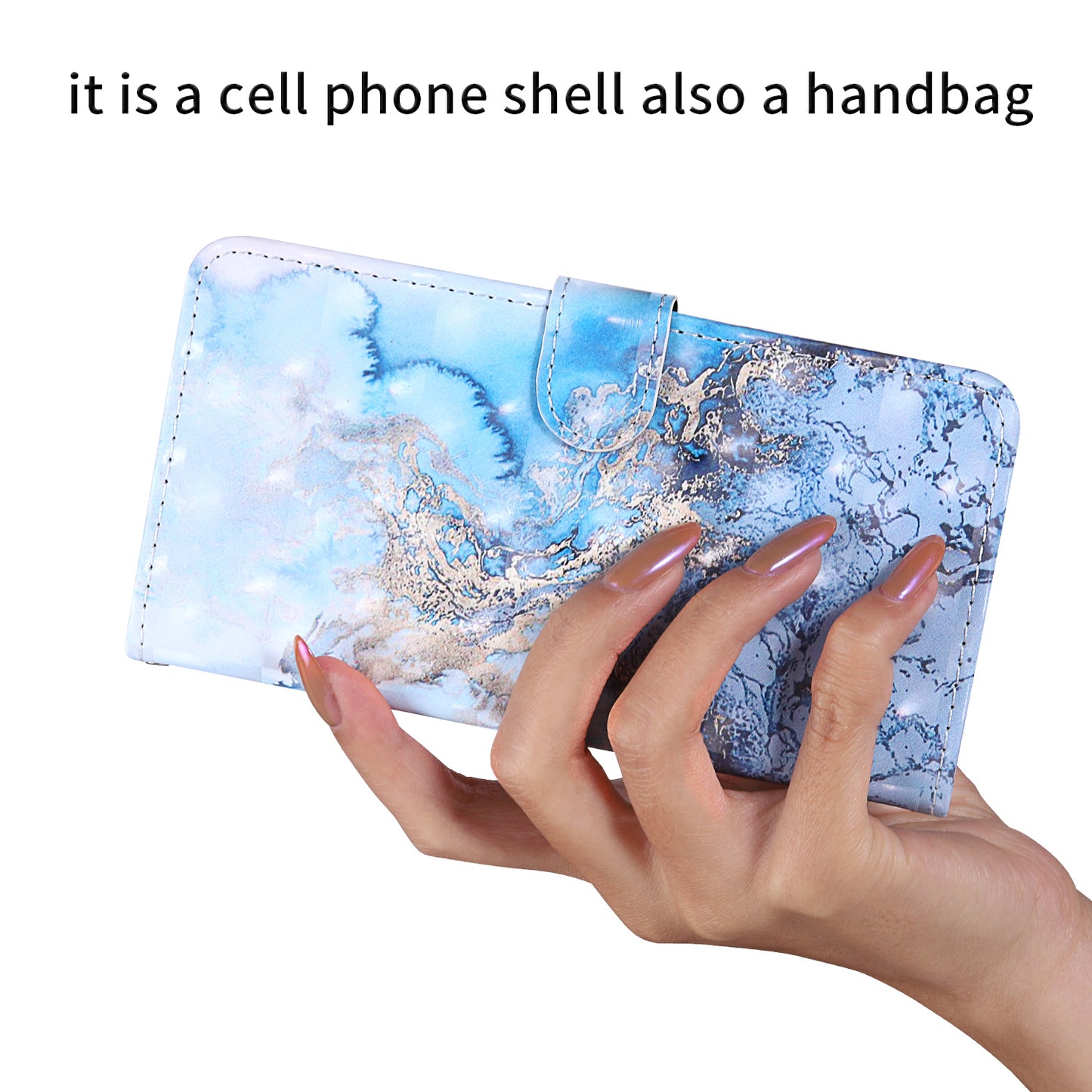 Light Spot Decor Pattern Printing Wallet Stand Leather Shell with Strap for Samsung Galaxy S20 FE 4G/FE 5G/S20 Lite/S20 FE 2022 - Special Grain