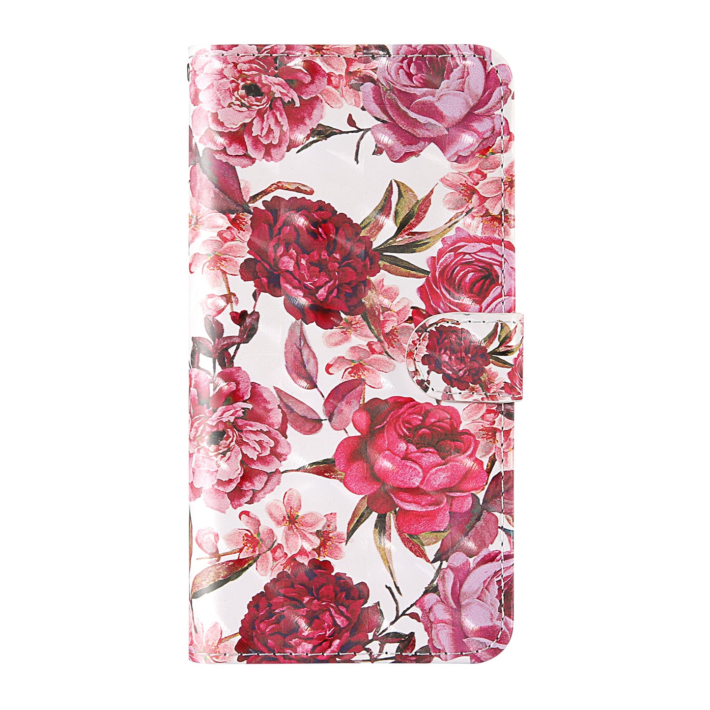 Light Spot Decor Pattern Printing Wallet Stand Leather Shell with Strap for Samsung Galaxy S20 FE 4G/FE 5G/S20 Lite/S20 FE 2022 - Red Flowers