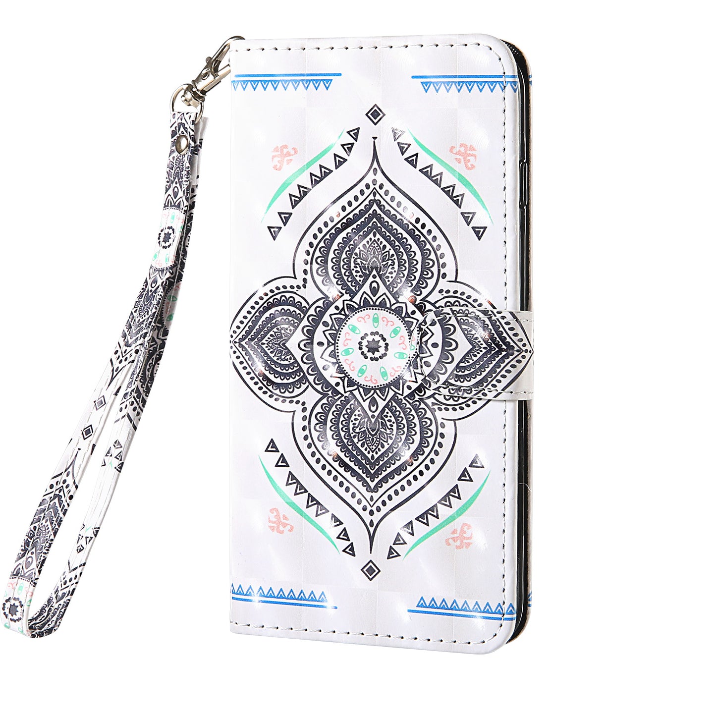 Light Spot Decor Pattern Printing Wallet Stand Leather Shell with Strap for Samsung Galaxy S20 FE 4G/FE 5G/S20 Lite/S20 FE 2022 - Mandala Flower