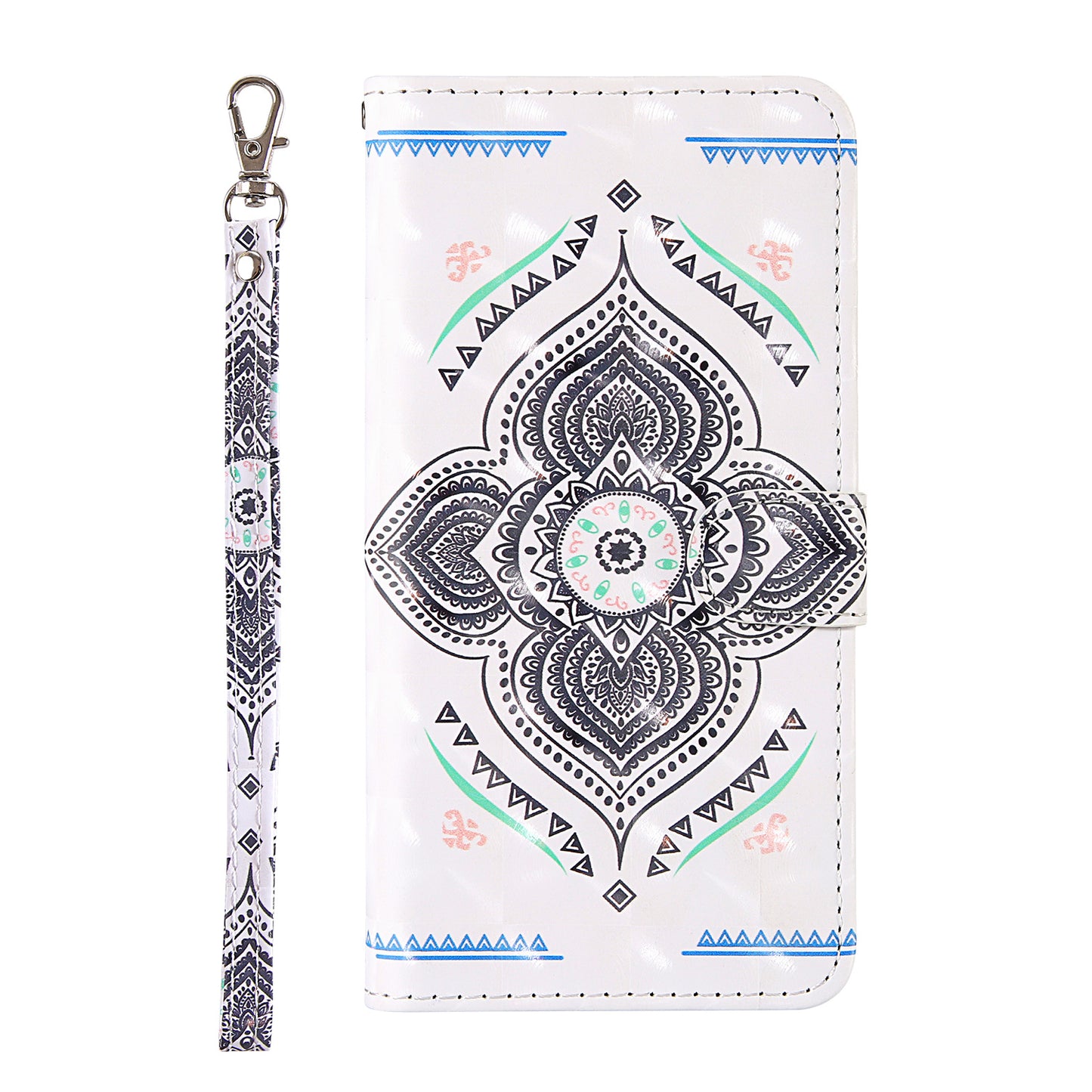 Light Spot Decor Pattern Printing Wallet Stand Leather Shell with Strap for Samsung Galaxy S20 FE 4G/FE 5G/S20 Lite/S20 FE 2022 - Mandala Flower