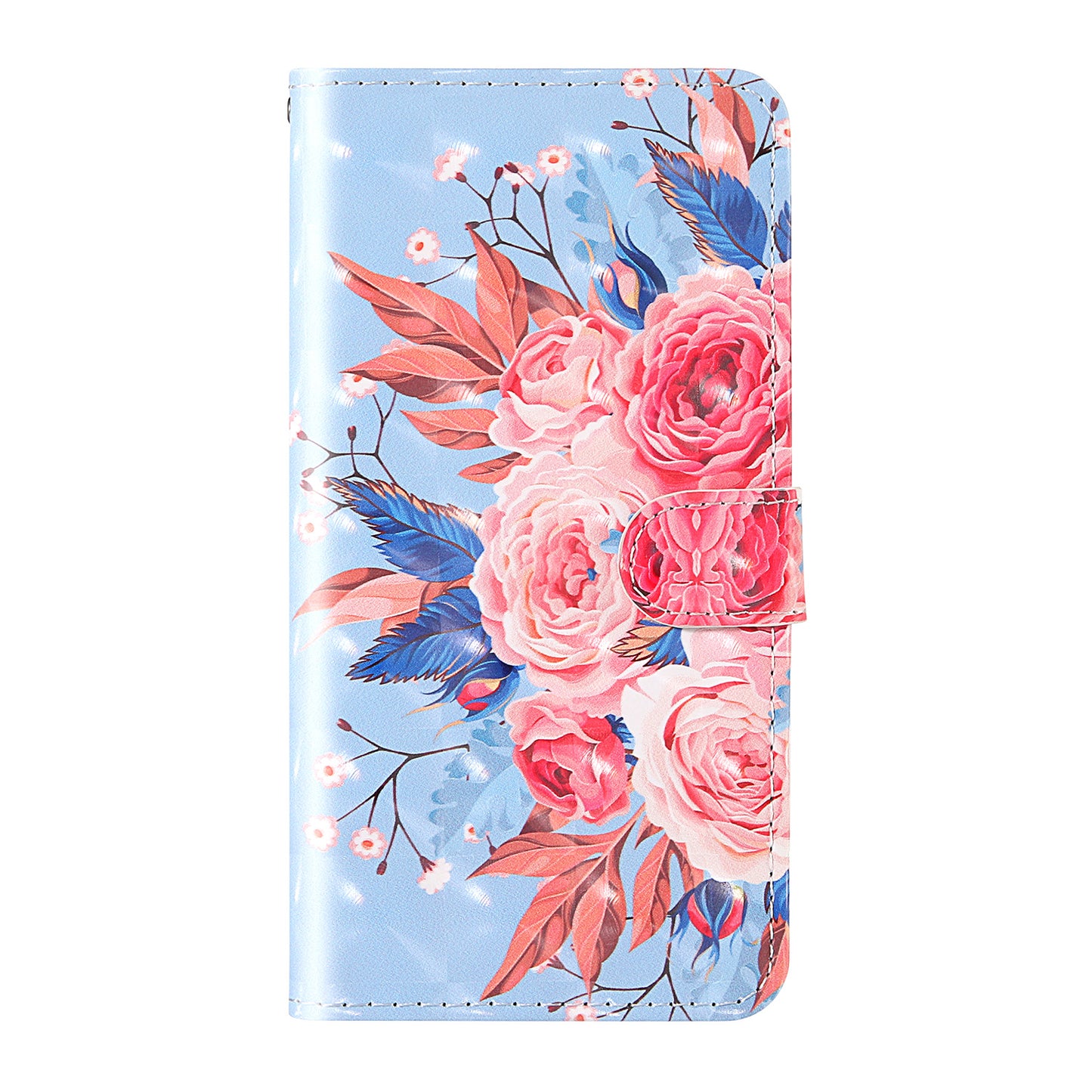 Light Spot Decor Pattern Printing Wallet Stand Leather Shell with Strap for Samsung Galaxy S20 FE 4G/FE 5G/S20 Lite/S20 FE 2022 - Peony