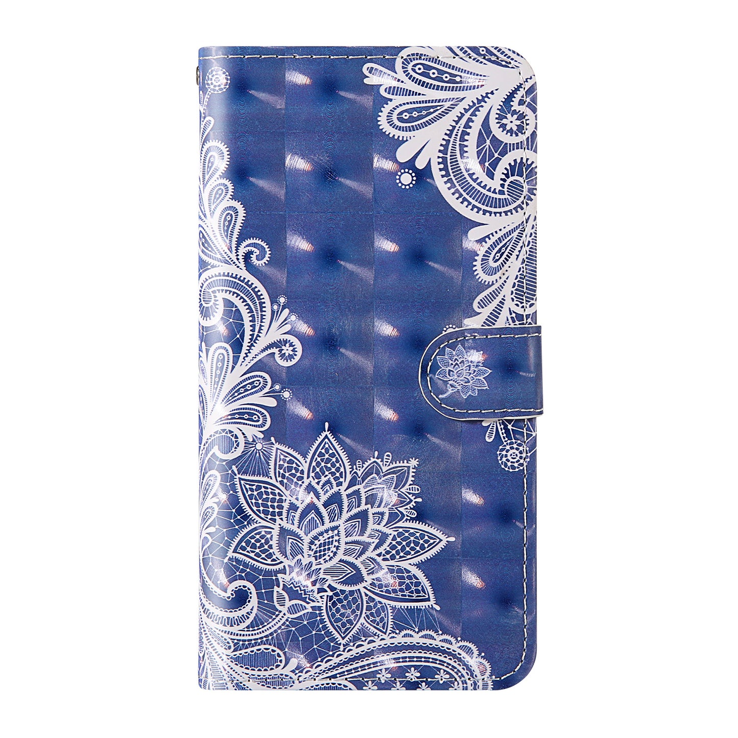 Light Spot Decor Pattern Printing Wallet Stand Leather Shell with Strap for Samsung Galaxy S20 FE 4G/FE 5G/S20 Lite/S20 FE 2022 - Lace Flower