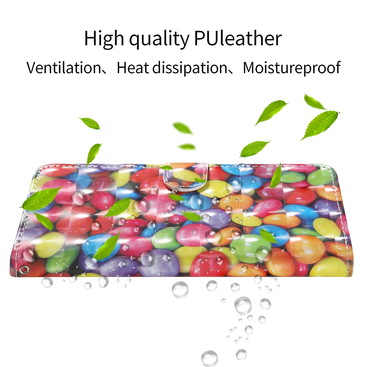 Light Spot Decor Pattern Printing Wallet Stand Leather Shell with Strap for Samsung Galaxy S20 FE 4G/FE 5G/S20 Lite/S20 FE 2022 - Candy