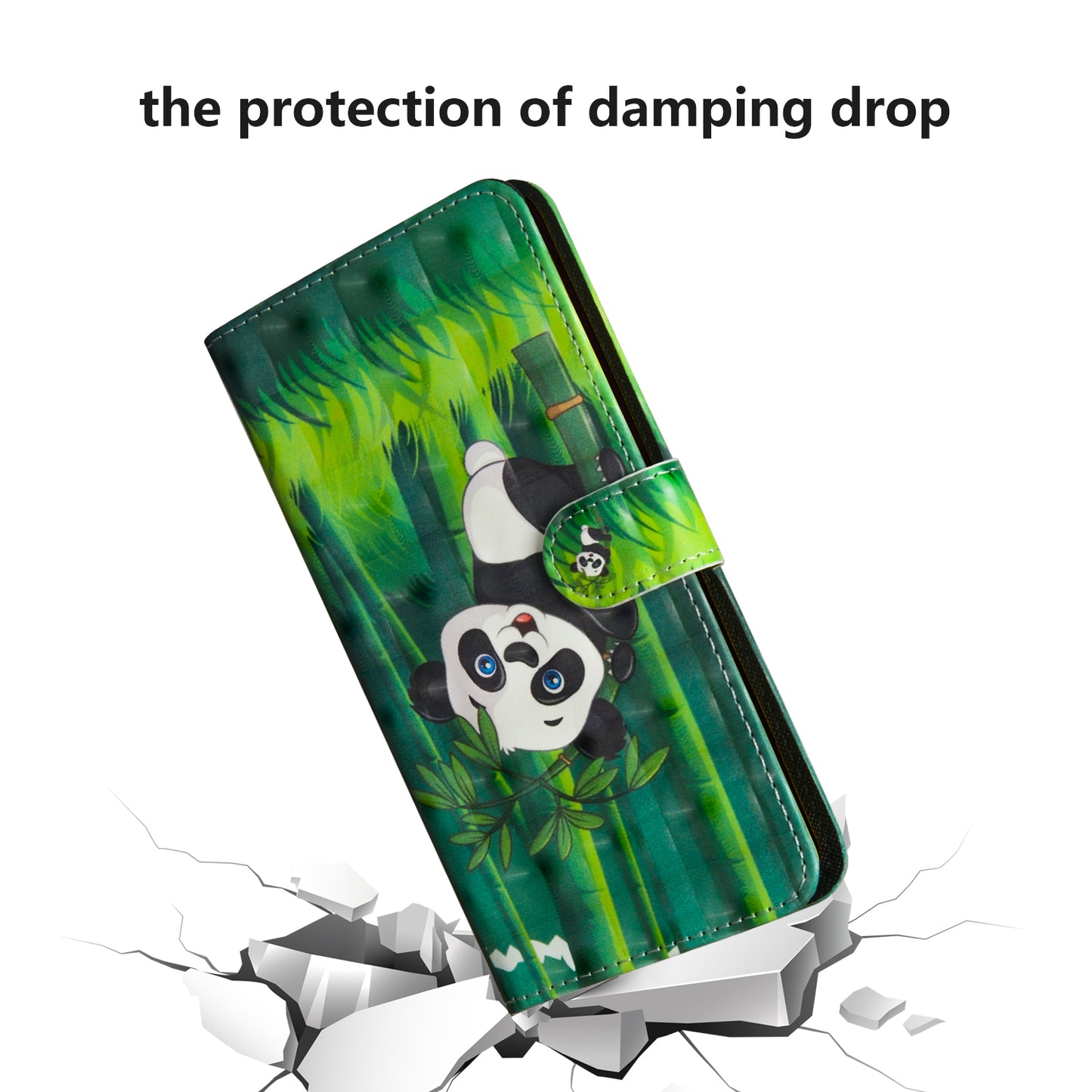 Light Spot Decor Pattern Printing Wallet Stand Leather Shell with Strap for Samsung Galaxy S20 FE 4G/FE 5G/S20 Lite/S20 FE 2022 - Panda