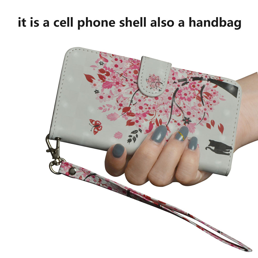 Light Spot Decor Pattern Printing Wallet Stand Leather Shell with Strap for Samsung Galaxy S20 FE 4G/FE 5G/S20 Lite/S20 FE 2022 - Flower Tree