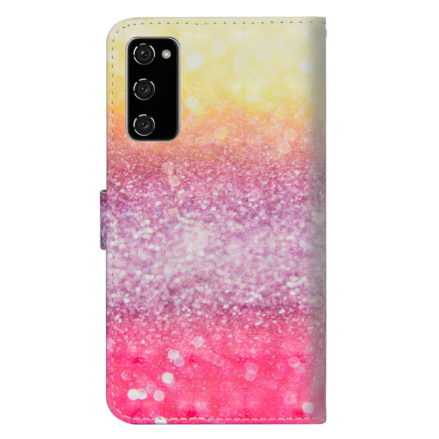 Light Spot Decor Pattern Printing Wallet Stand Leather Shell with Strap for Samsung Galaxy S20 FE 4G/FE 5G/S20 Lite/S20 FE 2022 - Glittery Elements