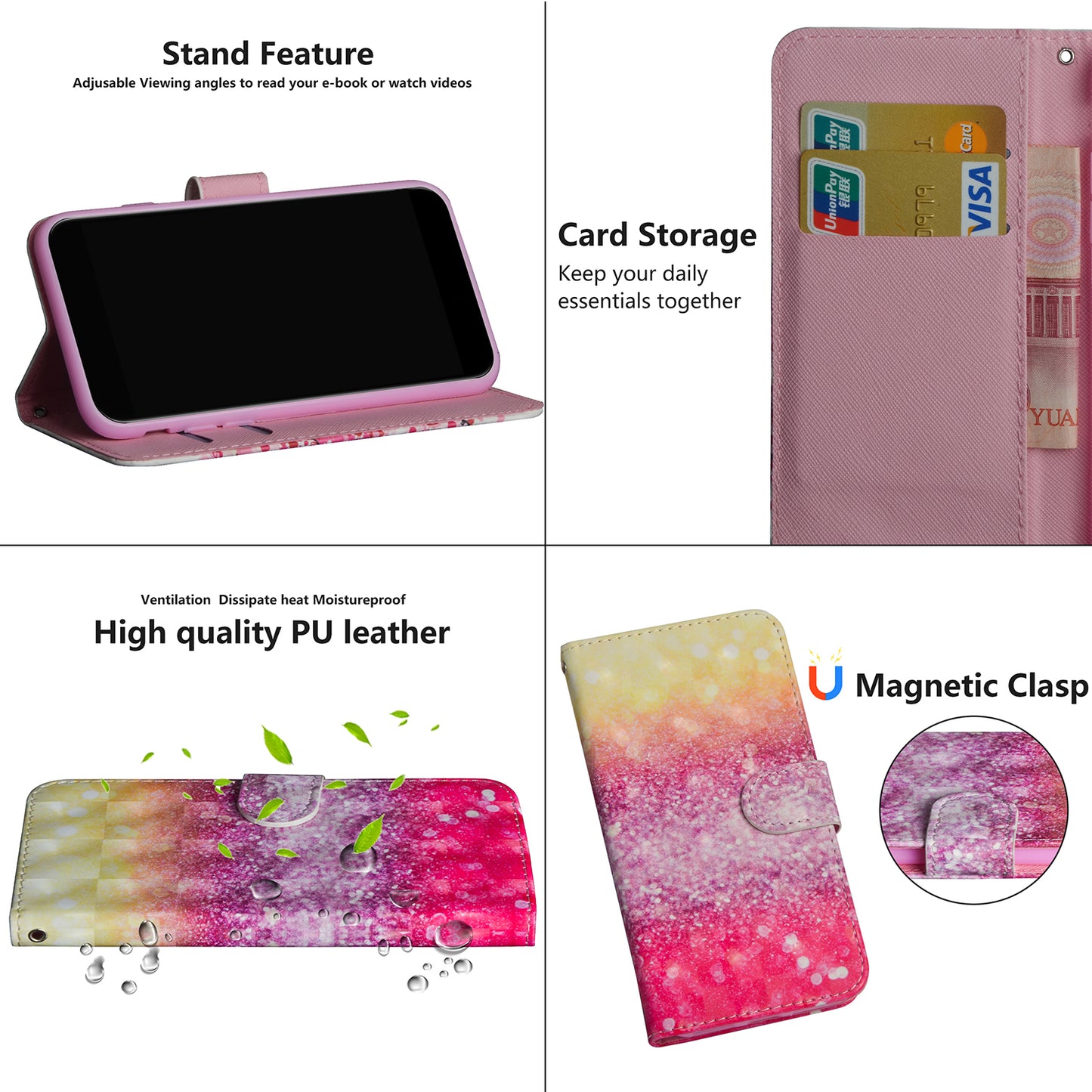 Light Spot Decor Pattern Printing Wallet Stand Leather Shell with Strap for Samsung Galaxy S20 FE 4G/FE 5G/S20 Lite/S20 FE 2022 - Glittery Elements
