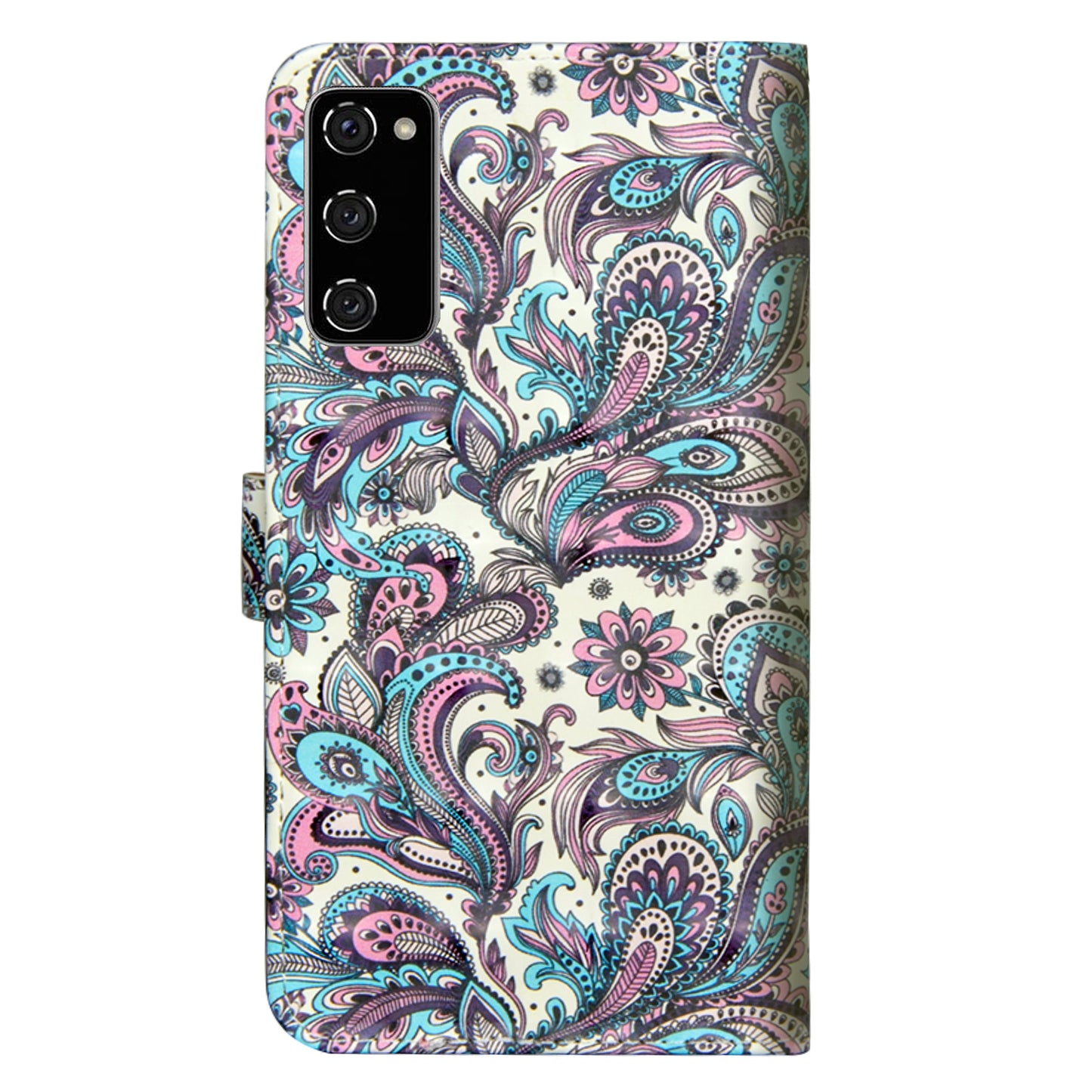 Light Spot Decor Pattern Printing Wallet Stand Leather Shell with Strap for Samsung Galaxy S20 FE 4G/FE 5G/S20 Lite/S20 FE 2022 - Paisley Flower