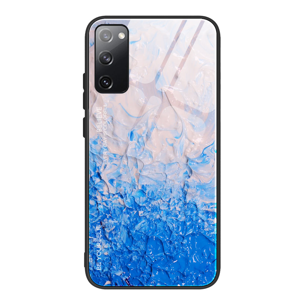 Marble Texture Tempered Glass Back + TPU Combo Case for Samsung Galaxy S20 FE 4G/FE 5G/S20 Lite/S20 FE 2022 - Style G