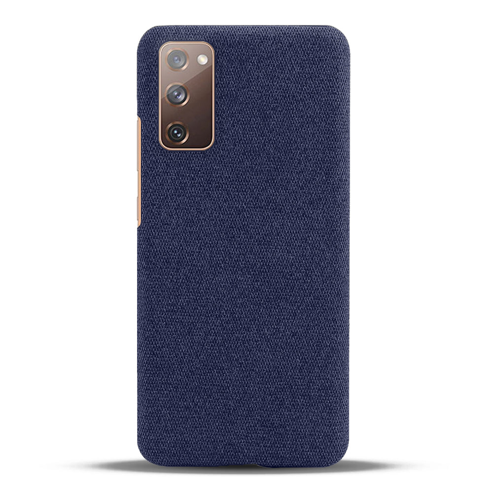 Cloth Texture Plastic Back Case for Samsung Galaxy S20 FE 4G/FE 5G/S20 Lite/S20 FE 2022 - Blue