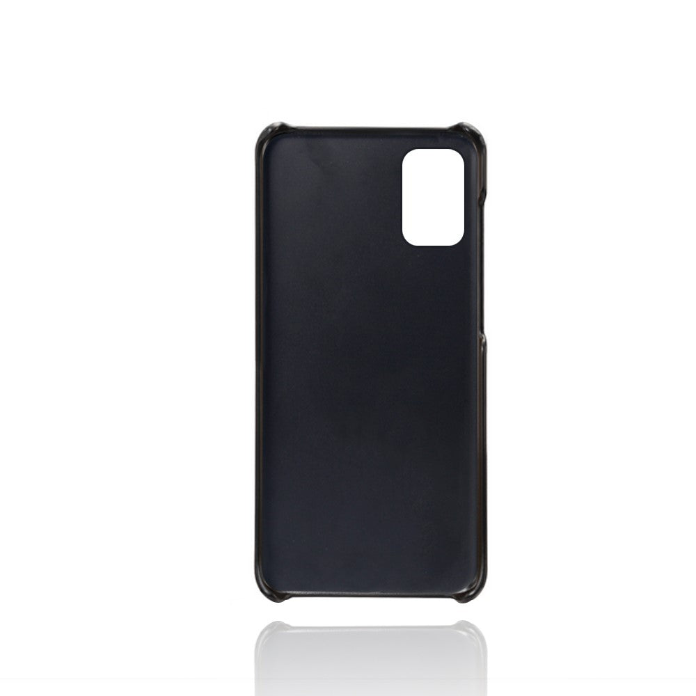 Hard Cover Double Card Slots PU Leather + Plastic Shell for Samsung Galaxy M51 (Side Fingerprint) - Black