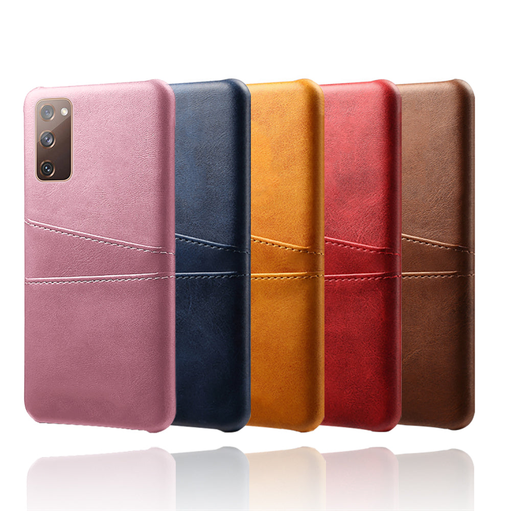 KSQ for Samsung Galaxy S20 FE 4G/FE 5G/S20 Lite/S20 FE 2022 PU Leather + Plastic Shell with Card Holder Slots - Black