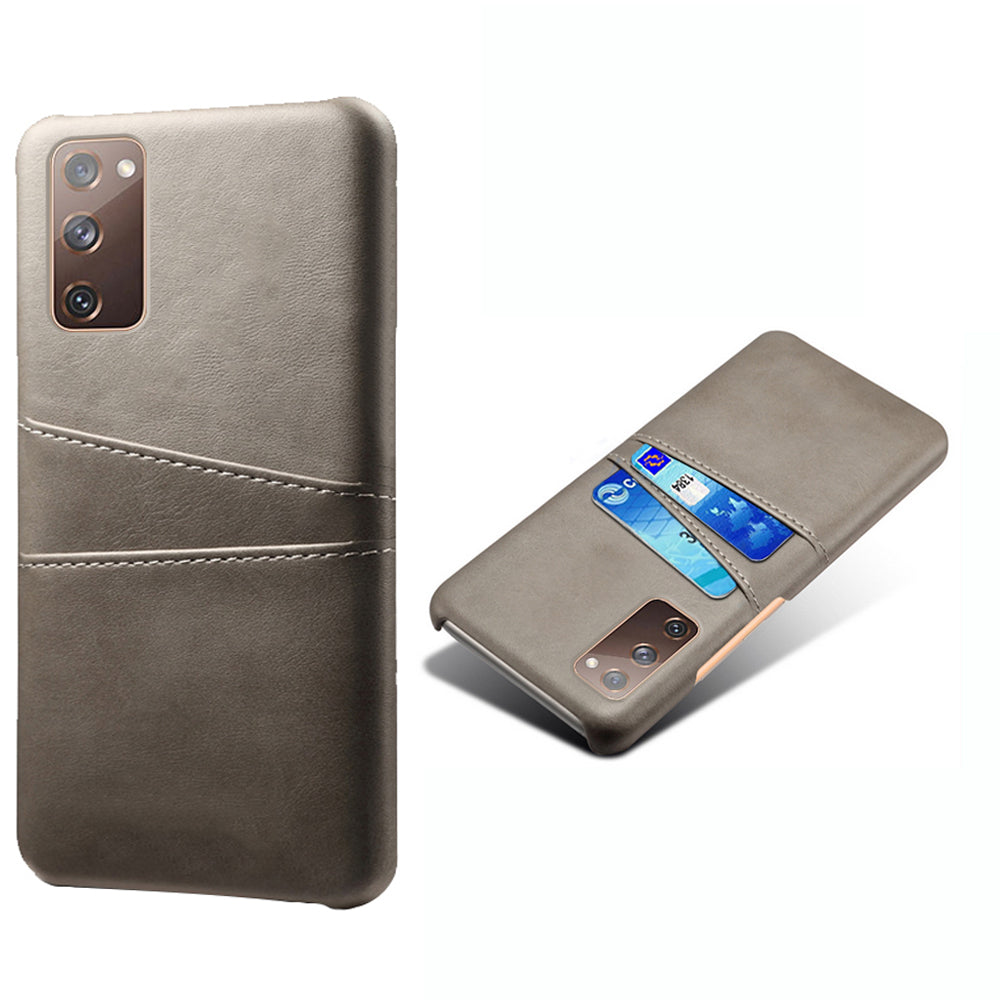 KSQ for Samsung Galaxy S20 FE 4G/FE 5G/S20 Lite/S20 FE 2022 PU Leather + Plastic Shell with Card Holder Slots - Grey