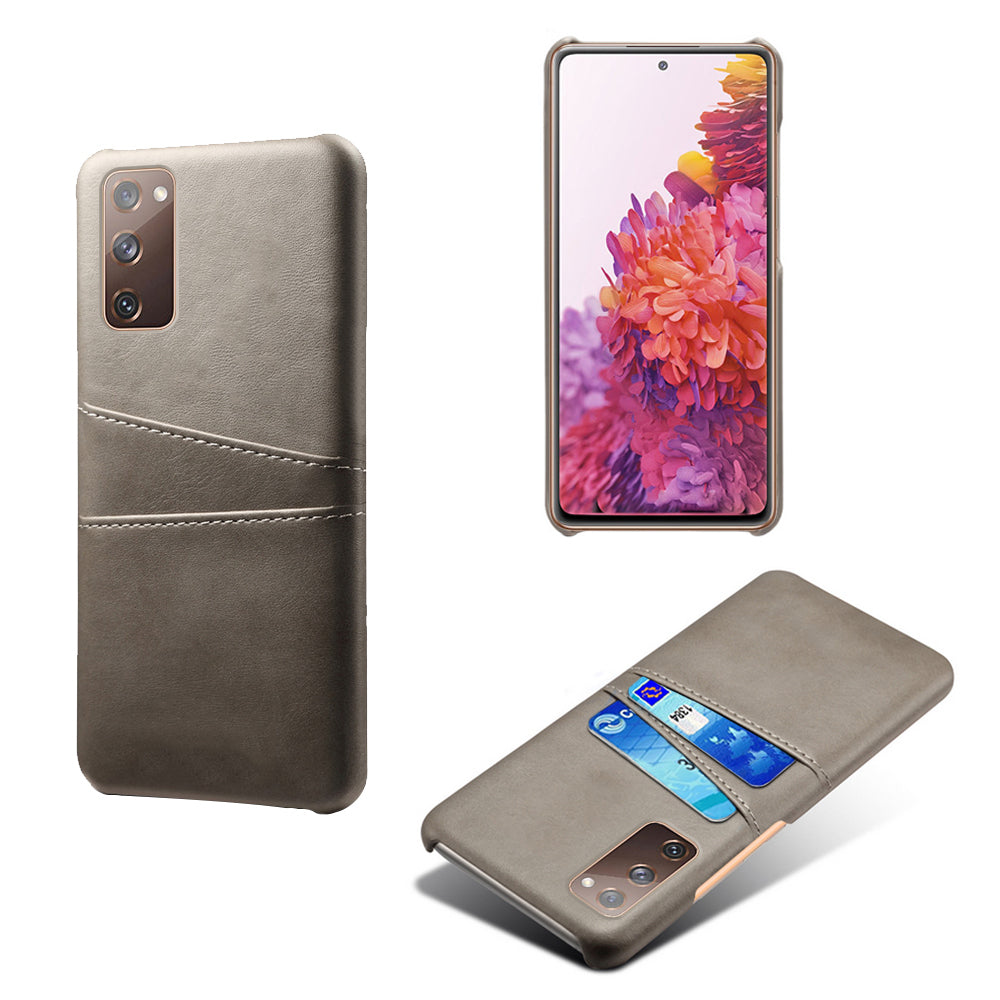 KSQ for Samsung Galaxy S20 FE 4G/FE 5G/S20 Lite/S20 FE 2022 PU Leather + Plastic Shell with Card Holder Slots - Grey