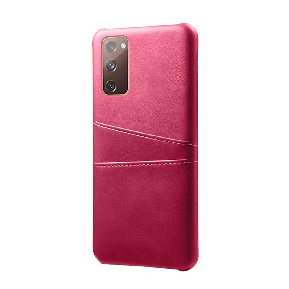 KSQ for Samsung Galaxy S20 FE 4G/FE 5G/S20 Lite/S20 FE 2022 PU Leather + Plastic Shell with Card Holder Slots - Rose