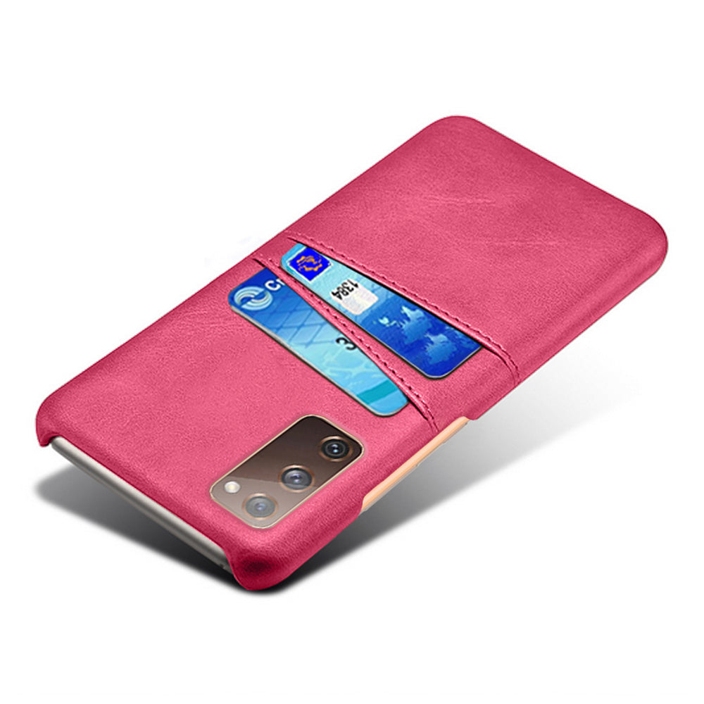 KSQ for Samsung Galaxy S20 FE 4G/FE 5G/S20 Lite/S20 FE 2022 PU Leather + Plastic Shell with Card Holder Slots - Rose