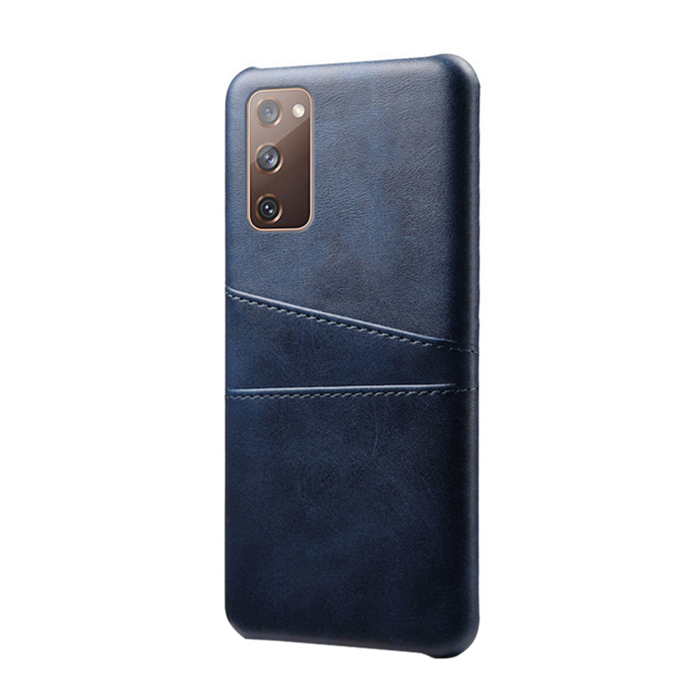 KSQ for Samsung Galaxy S20 FE 4G/FE 5G/S20 Lite/S20 FE 2022 PU Leather + Plastic Shell with Card Holder Slots - Blue