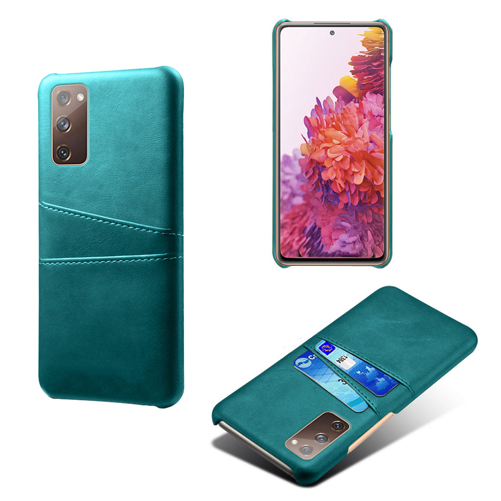 KSQ for Samsung Galaxy S20 FE 4G/FE 5G/S20 Lite/S20 FE 2022 PU Leather + Plastic Shell with Card Holder Slots - Green