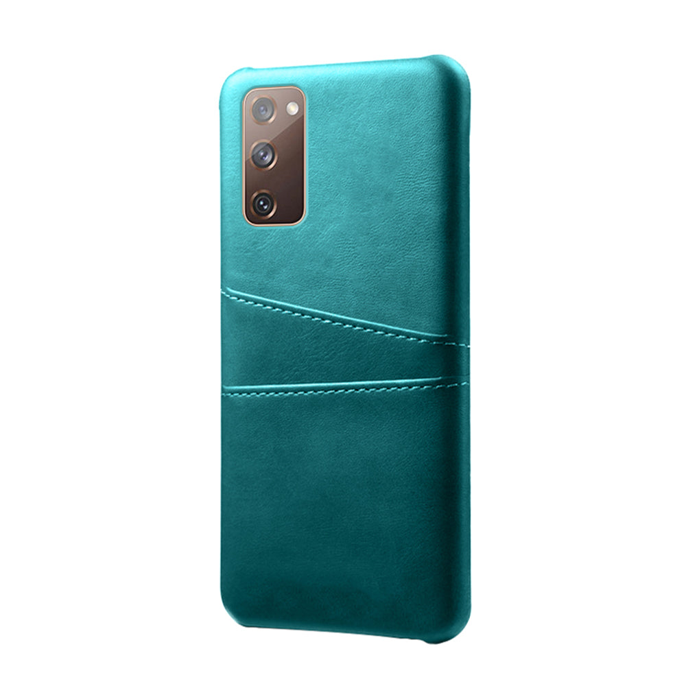 KSQ for Samsung Galaxy S20 FE 4G/FE 5G/S20 Lite/S20 FE 2022 PU Leather + Plastic Shell with Card Holder Slots - Green